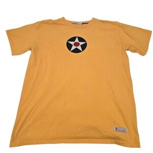 Red Canoe T Shirt Men's Large Yellow US Army Air Corps Star Roundel Made in‎ USA